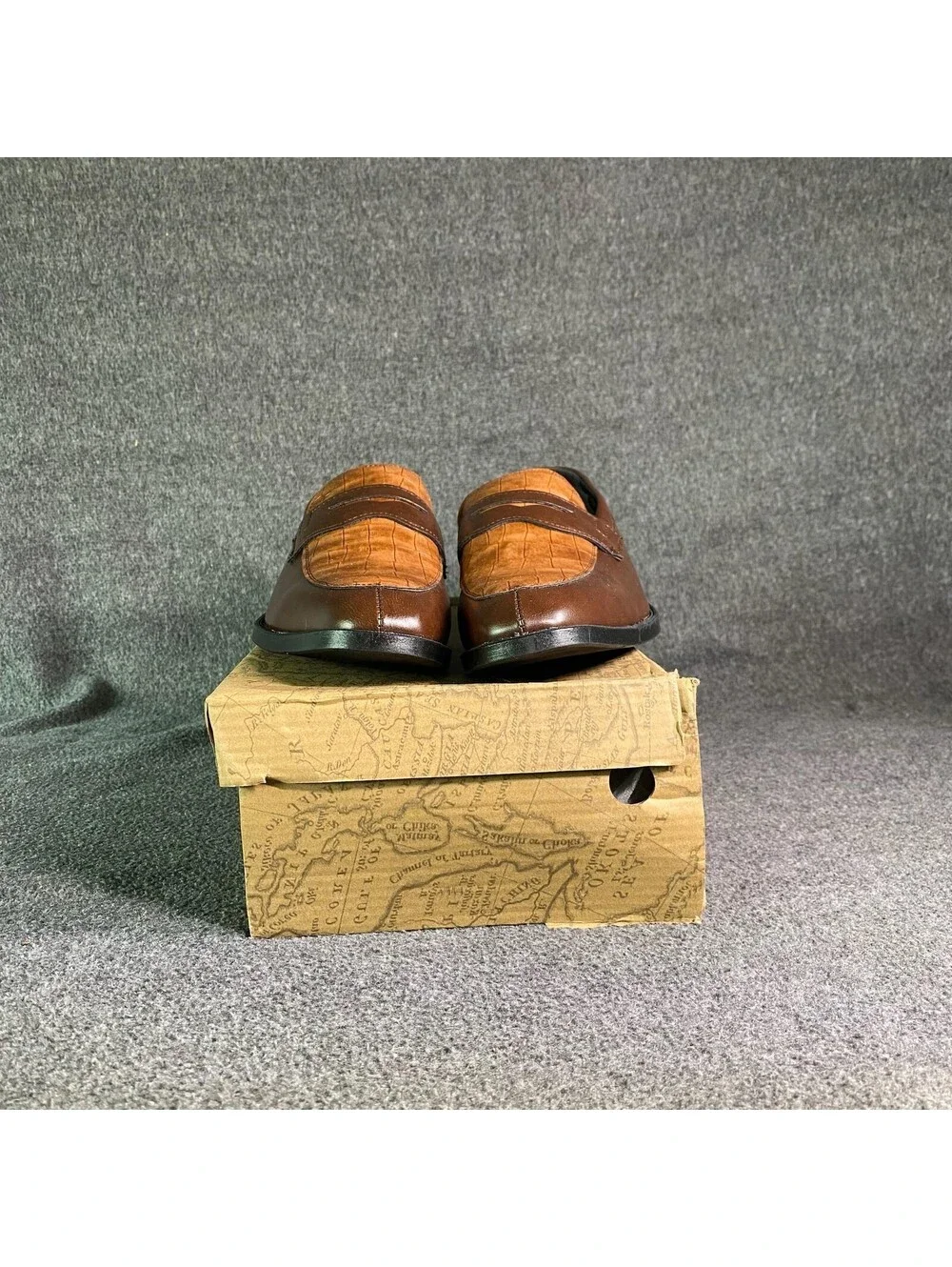Men’s Brown Leather Slip On Penny Loafers Dress Casual Shoes Size 8 EU 41